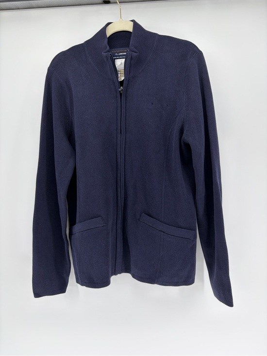 American Airlines Sweaters - American Airlines by Lands' End Navy Full-Zip Knit Uniform Sweater Zip Pkts M